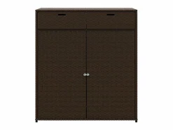vidaxl Armario de almacenaje de jardín ratán PE marrón 105x55x113 cm