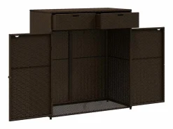 vidaxl Armario de almacenaje de jardín ratán PE marrón 105x55x113 cm