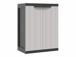 New Armario de almacenaje exterior PP y negro 65x37x85 cm ES254627 Gris
