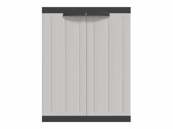 New Armario de almacenaje exterior PP y negro 65x37x85 cm ES254627 Gris