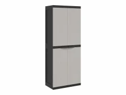 Discount Armario de almacenaje exterior PP y negro 65x37x165 cm Cajonera De Escritorio