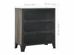 Discount Armario de almacenaje metal y MDF 72x36x82 cm Cajonera De Escritorio