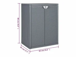 vidaxl Armario de almacenaje para jardín PP ratán 65x45x88 cm
