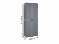 Outlet vidaxl Armario de almacenaje para jardín PP ratán 65x45x172 cm Gris