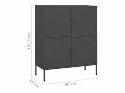 vidaxl Armario de almacenamiento acero 80x35x101,5 cm