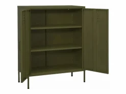 Best vidaxl Armario de almacenamiento acero oliva 80x35x101,5 cm Verde