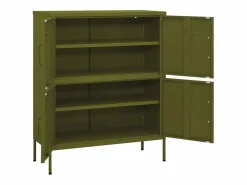 vidaxl Armario de almacenamiento acero oliva 80x35x101,5 cm