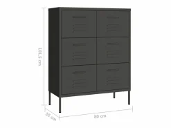vidaxl Armario de almacenamiento 80x35x101,5 cm acero