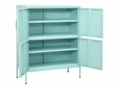 Online vidaxl Armario de almacenamiento acero verde mint 80x35x101,5 cm Azul