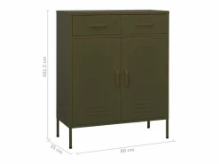 Best Armario de almacenamiento acero oliva 80x35x101,5 cm Cajonera De Escritorio