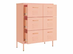 vidaxl Armario de almacenamiento acero 80x35x101,5 cm Rosa