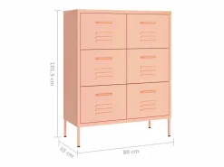 vidaxl Armario de almacenamiento acero 80x35x101,5 cm Rosa