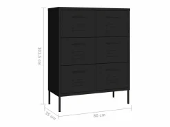 Best Armario de almacenamiento acero 80x35x101,5 cm Cajonera De Escritorio