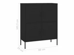 Hot vidaxl Armario de almacenamiento acero 80x35x101,5 cm Negro