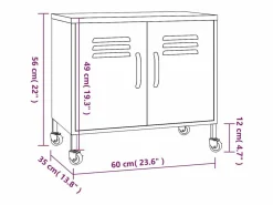 vidaxl Armario de almacenamiento acero 60x35x56cm
