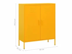 vidaxl Armario de almacenamiento acero mostaza 80x35x101,5 cm