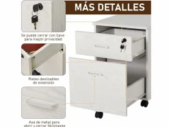 Discount Armario de archivador móvil 40x45x55.6 cm Cajonera De Escritorio