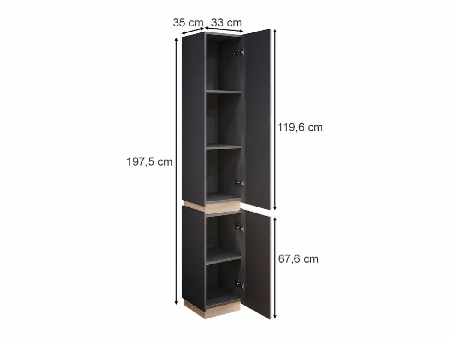Online Armario de baño antracita 33x35x197.5 gloria Columna De Baño