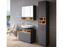 Outlet Vicco Armario de baño antracita 38x30x190 beatrice Gris antracita