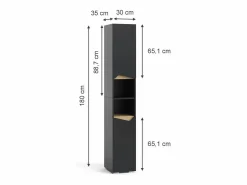 Vicco Armario de baño antracita/artisan 30x35x180 marelle