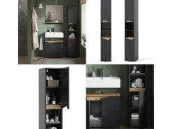 Vicco Armario de baño antracita/artisan 30x35x180 marelle