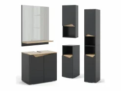Vicco Armario de baño antracita/artisan 30x35x180 marelle