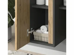 Outlet Vicco Armario de baño antracita/artisan 35x32x120 edelin Negro