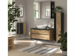 Outlet Vicco Armario de baño antracita/artisan 35x32x120 edelin Negro