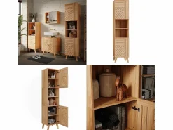 Vicco Armario de baño bambú 40x36x177 lucie