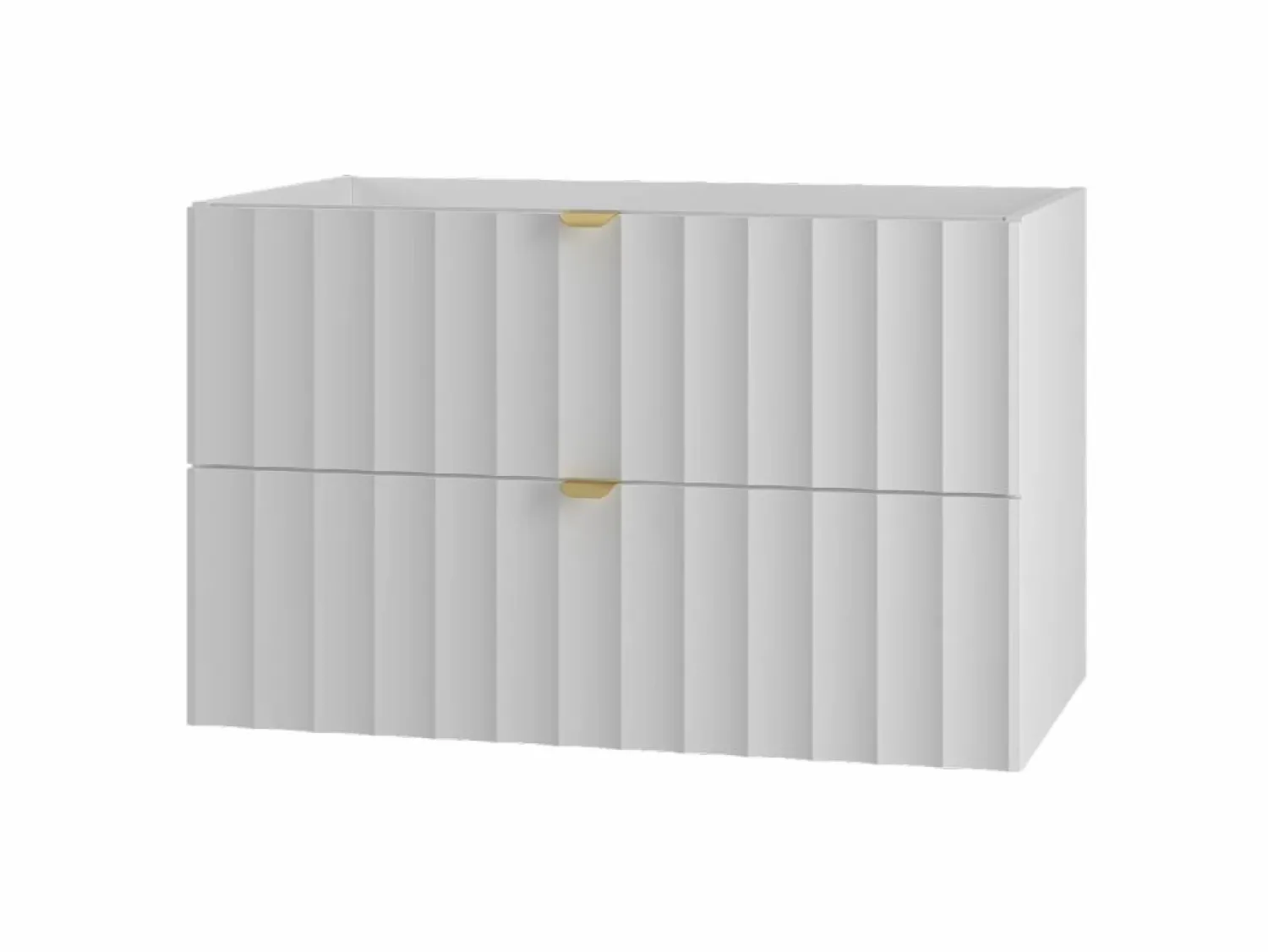 Clearance Armario de baño para lavabo de 80 cm con frentes acanalados Arcos Blanco