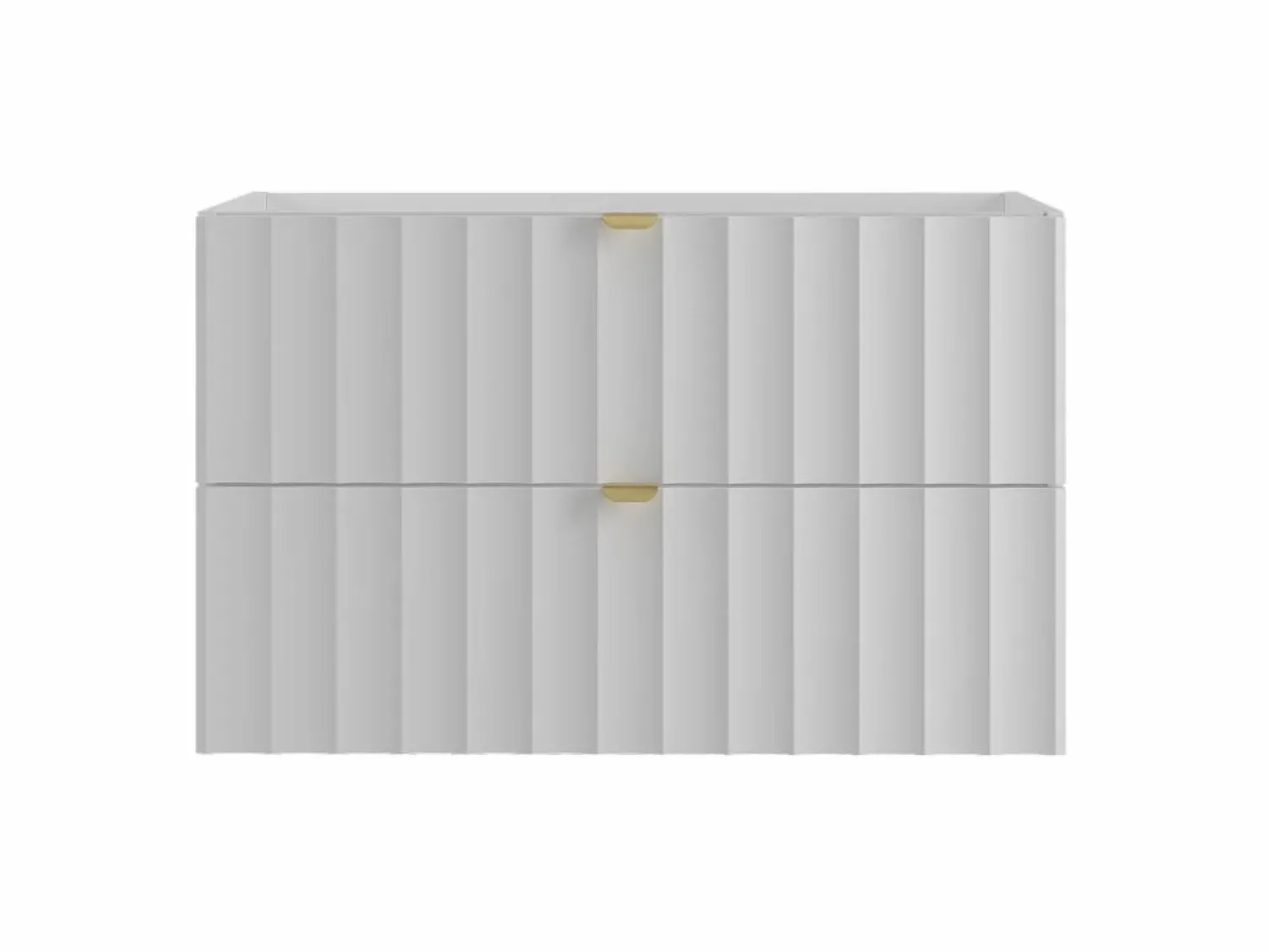 Clearance Armario de baño para lavabo de 80 cm con frentes acanalados Arcos Blanco