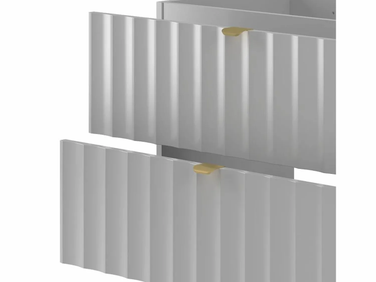 Clearance Armario de baño para lavabo de 80 cm con frentes acanalados Arcos Blanco