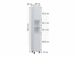 New Vicco Armario de baño 30x28x190.3 agasta Blanco
