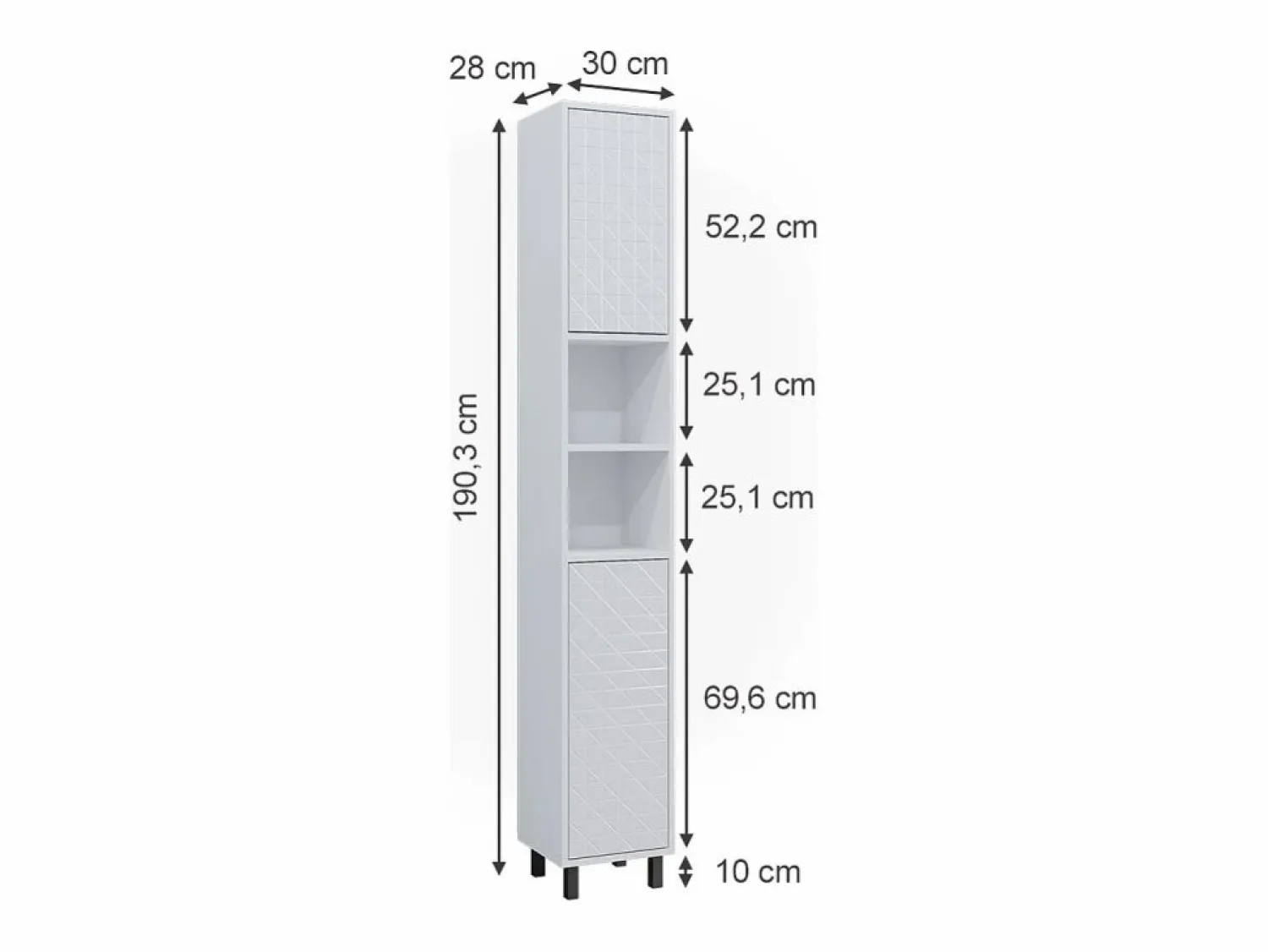 New Vicco Armario de baño 30x28x190.3 agasta Blanco