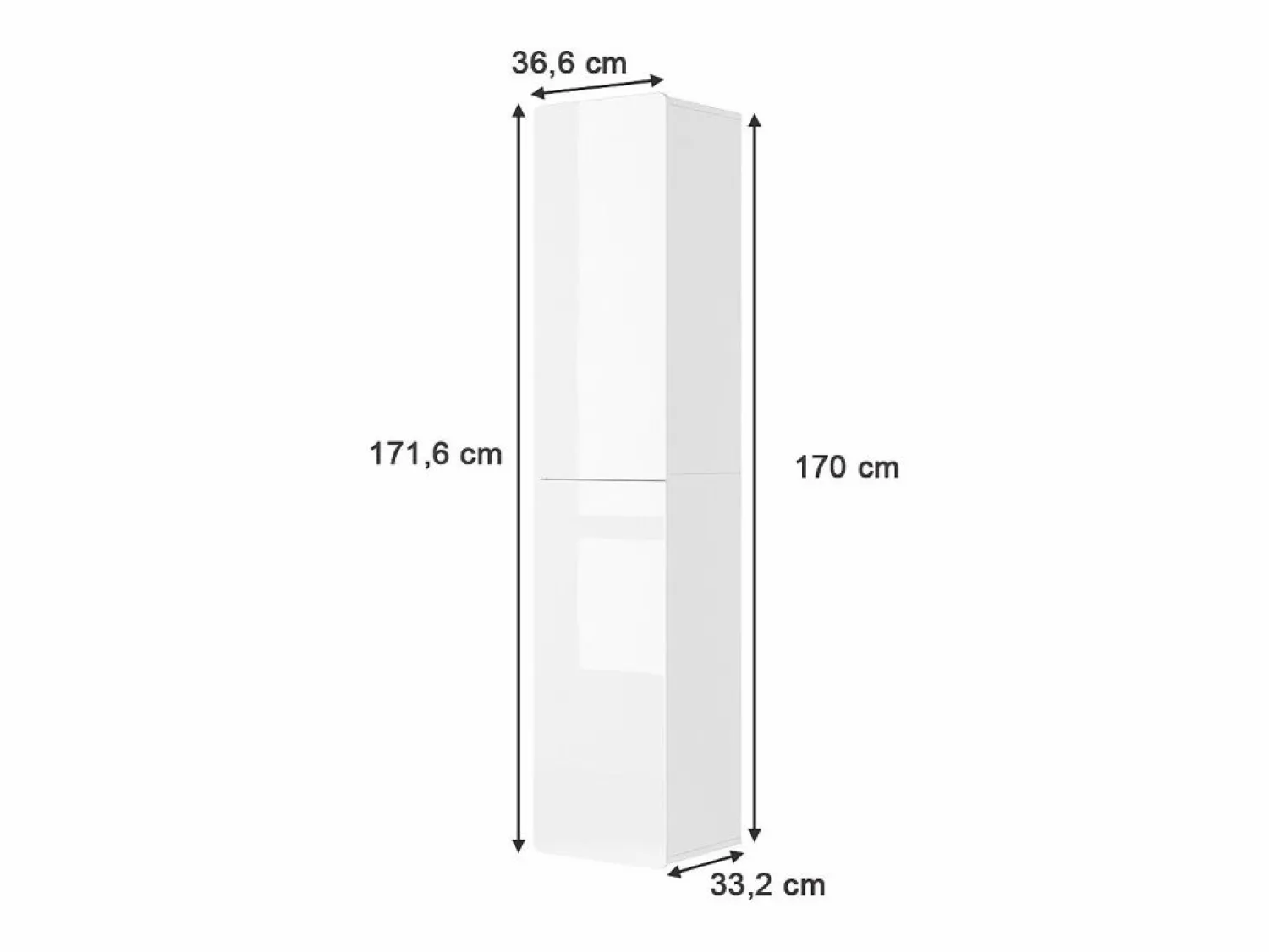 Vicco Armario de baño 36.6x33.2x171.6 izan