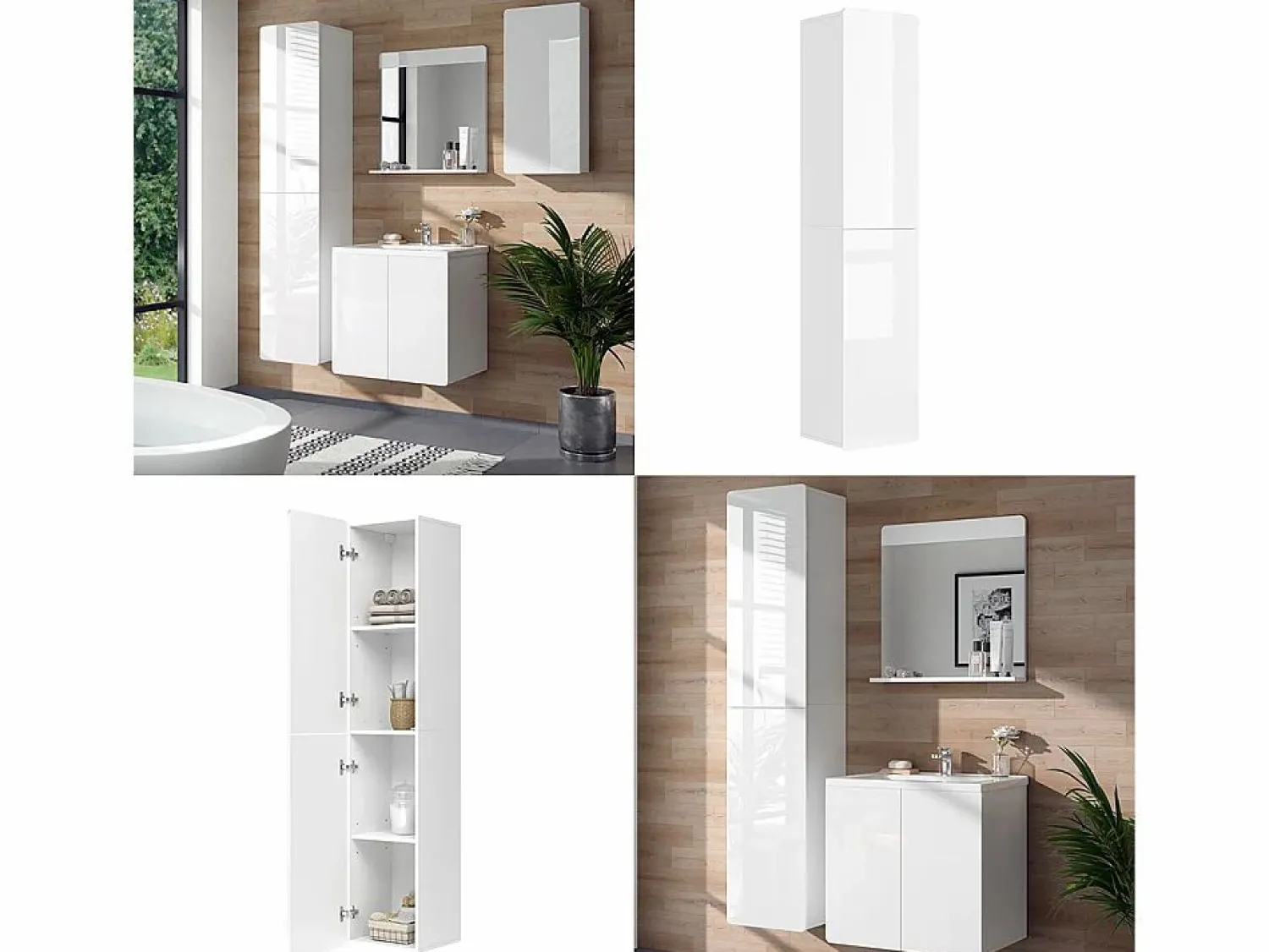 Vicco Armario de baño 36.6x33.2x171.6 izan