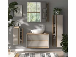 Vicco Armario de baño cachemira 35x32x120 edelin Beige