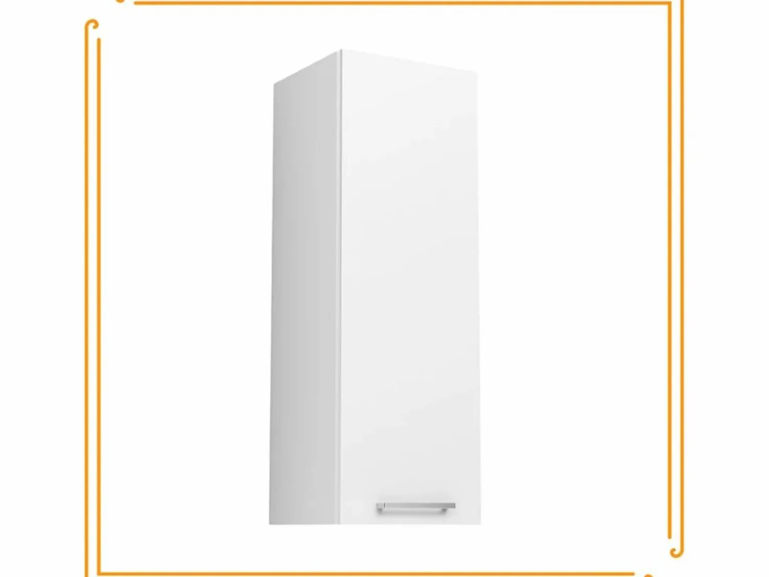Clearance Armario de baño colgante de 30 cm con estantes estrechos y cerrados en color . Blanco