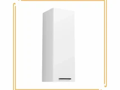 Discount Armario de baño colgante de 30 cm con estantes estrechos y cerrados en color . Blanco