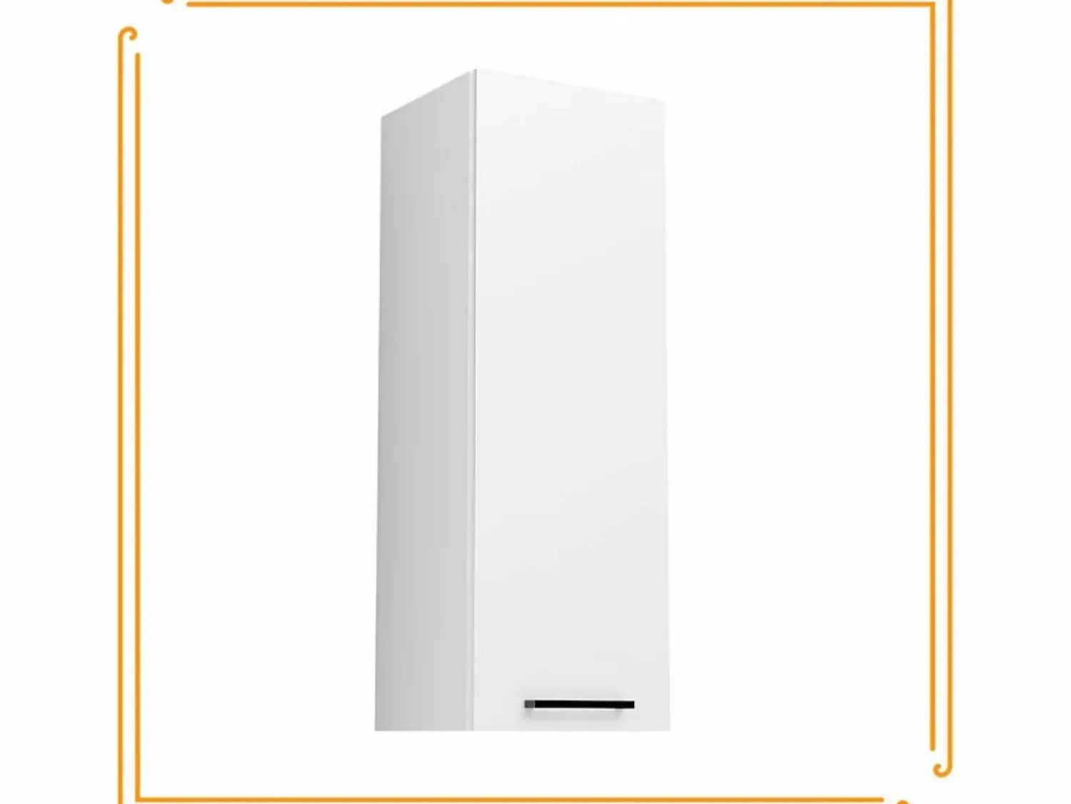 Discount Armario de baño colgante de 30 cm con estantes estrechos y cerrados en color . Blanco