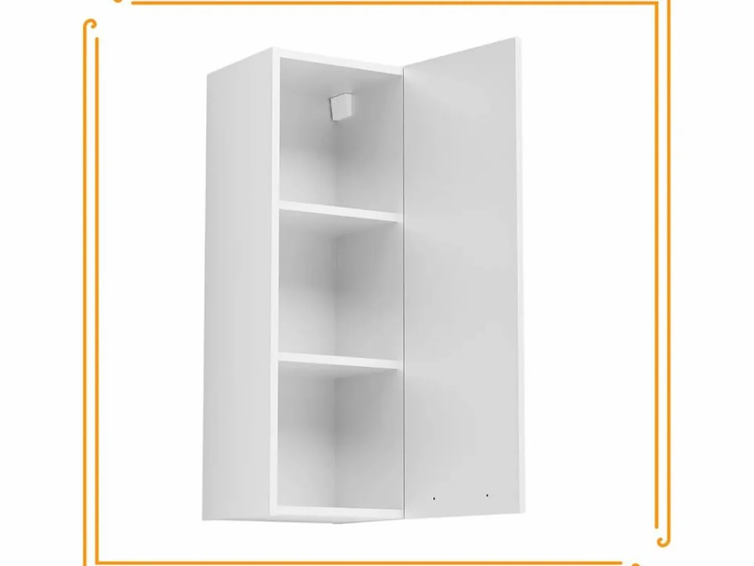 Discount Armario de baño colgante de 30 cm con estantes estrechos y cerrados en color . Blanco