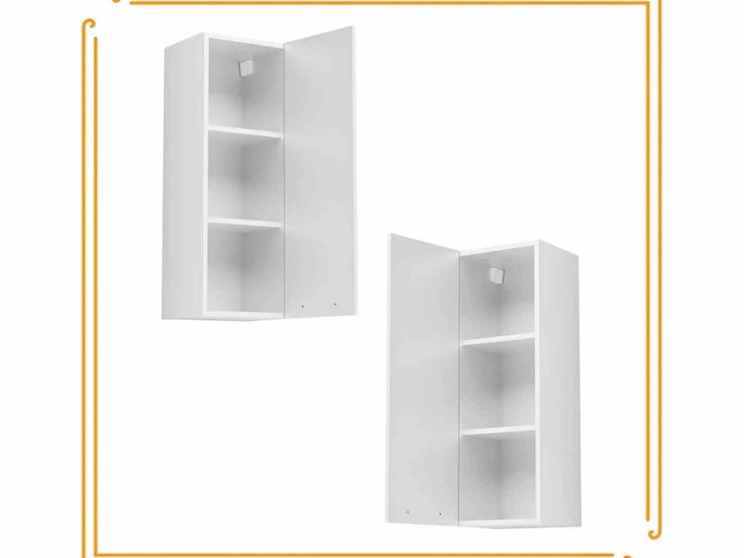 Discount Armario de baño colgante de 30 cm con estantes estrechos y cerrados en color . Blanco