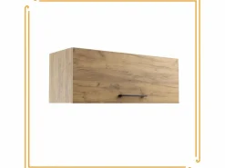 Online Armario de baño colgante horizontal de 80 cm con estantes en roble craft negro. Mueble De Pared Para Baño