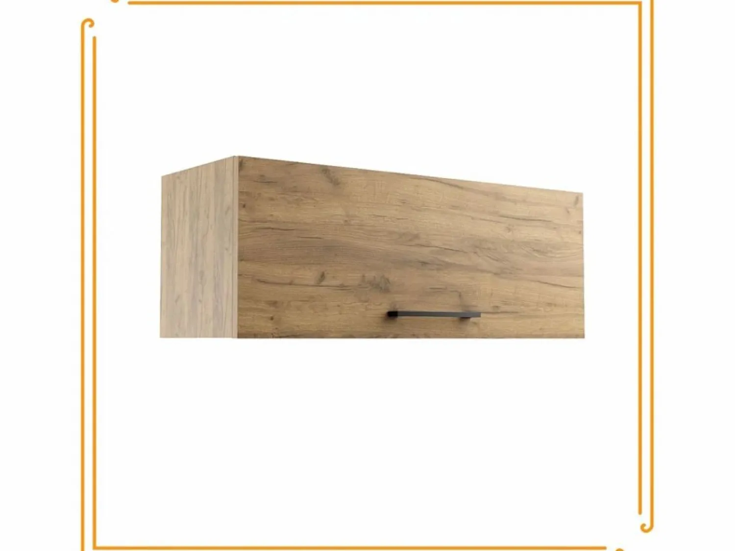Online Armario de baño colgante horizontal de 80 cm con estantes en roble craft negro. Mueble De Pared Para Baño