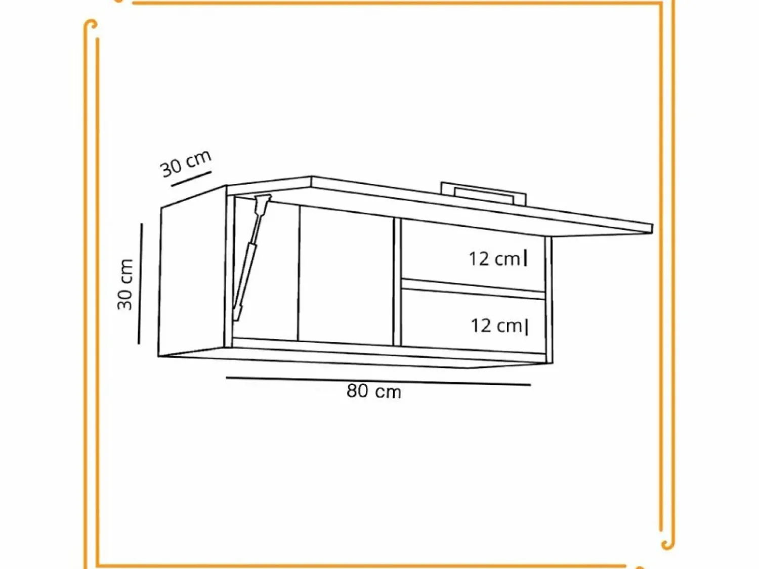 Online Armario de baño colgante horizontal de 80 cm con estantes en roble craft negro. Mueble De Pared Para Baño