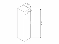 Outlet Armario de baño Columna alta 120 cm 1 puerta Cachemira / Nogal Beige