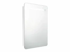 Best vidaxl Armario de baño con espejo LED brillante 60x11x80 cm Blanco