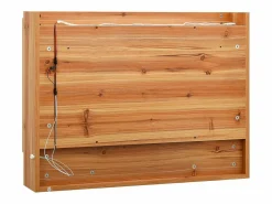 Online Armario de baño con espejo LED Roble 80x15x60 cm MDF Mueble De Pared Para Baño