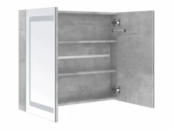 vidaxl Armario de baño con espejo LED hormigón 80x12x68 cm Gris