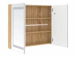 vidaxl Armario de baño con espejo LED y roble 80x12x68 cm